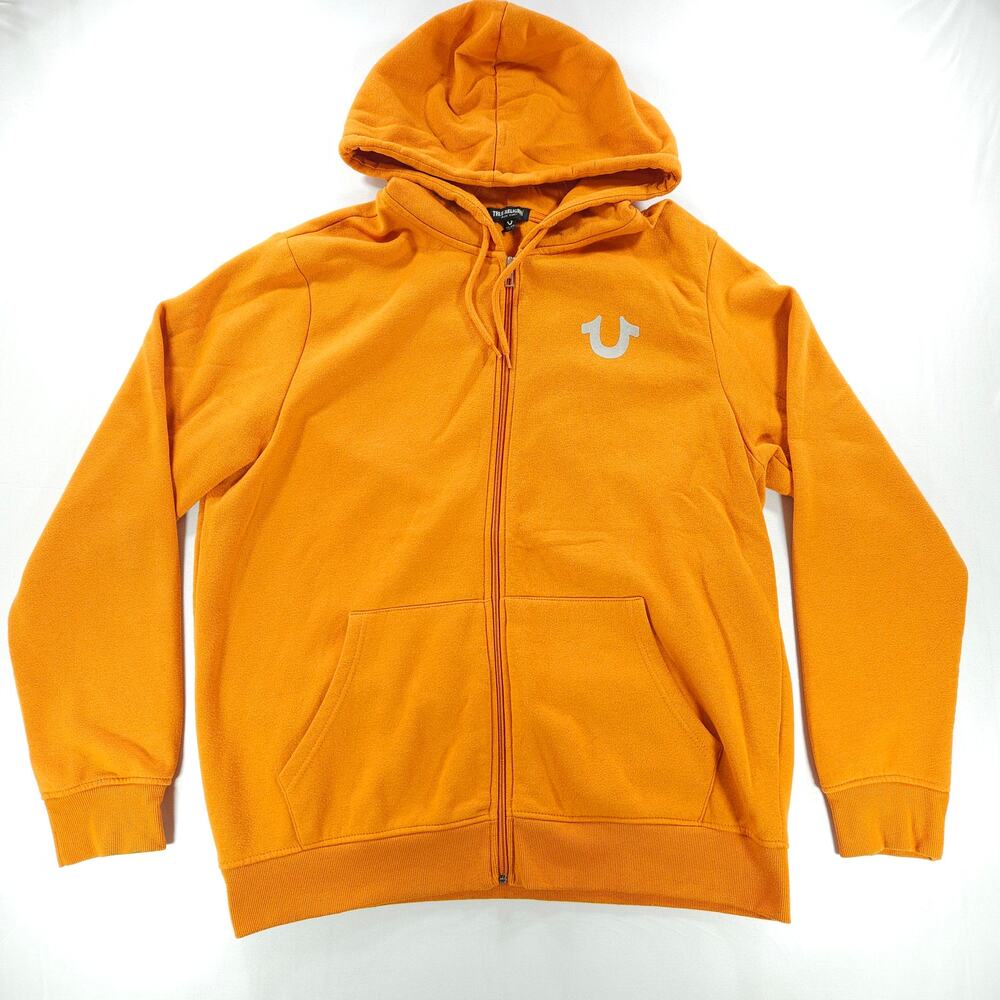 True Religion Men's Mustard Zip Hoodie Buddha World Tour Graphic 2XL